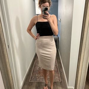 Suede midi skirt